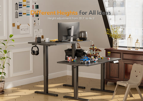 Black Electric  Adjustable Height Standing Desk-CL03-HM