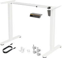 Standing Desk Frame, Electric Stand Up Desk Frame Workstation Up to 63",T-Shaped Adjustable Standing Computer Desk for Home and Office, (White Frame only)