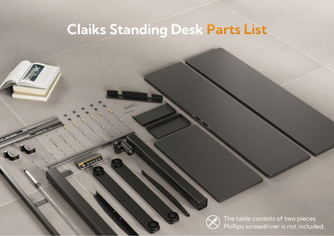 Claiks スタンディングデスク キーボードトレイ付き スタンディングデスク 高さ調節可能 ホームオフィスやコンピューターワークステーション用昇降デスク ブラック
