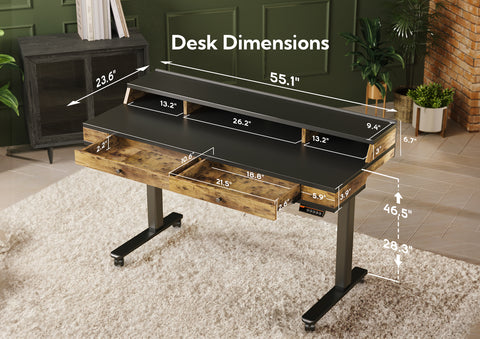 Standing Desk with Drawers,