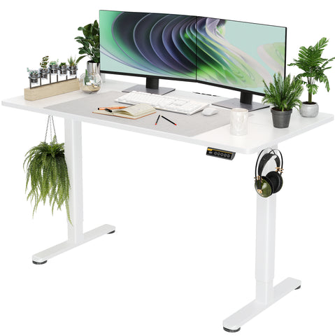 White Electric  Adjustable Height Standing Desk-CL03-BM