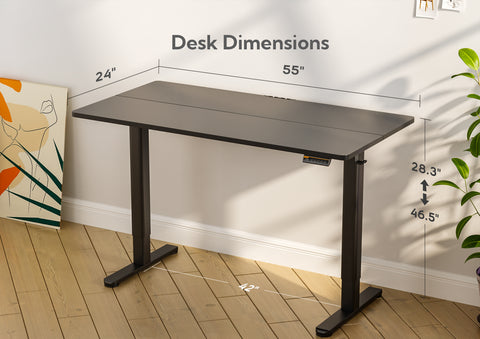 Black Electric  Adjustable Height Standing Desk-CL05-BM