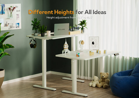 White Electric  Adjustable Height Standing Desk-CL03-BM