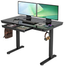 Black Glass Usb Port Electric Adjustable Standing Desk With Drawer-BJ3-HB