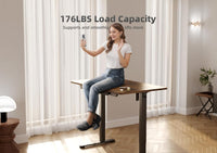 Electric Adjustable Height 48 x 24 Inch Stand Up Desks, Sit Stand Computer Desk for Home Office, Rustic Brown