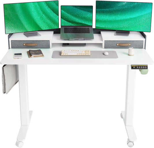 Electric Adjustable Standing Desk with Drawers Storage Shelf and Splice Board-Q9-BM