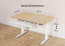 Height Adjustable Desk 48 x 24 Inch Stand Up Desk, Electric Sit Stand Computer Desk for Home Office, Natural