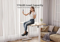 Height Adjustable Desk 48 x 24 Inch Stand Up Desk, Electric Sit Stand Computer Desk for Home Office, Natural