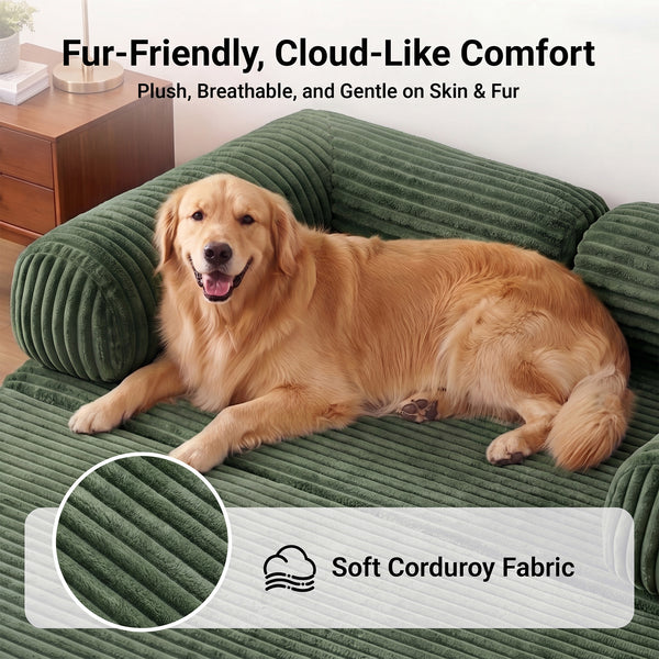 Claiks 3-in-1 Folding Double Sofa Bed 150cm Corduroy Foam | 25D high-density foam, removable washable cover, wide armrests, no assembly, ideal for small spaces and guests