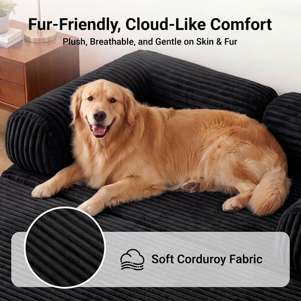 Claiks 3-in-1 Folding Double Sofa Bed 150cm Corduroy Foam | 25D high-density foam, removable washable cover, wide armrests, no assembly, ideal for small spaces and guests