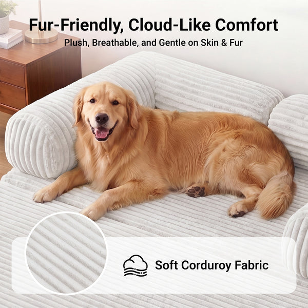 Claiks 3-in-1 Folding Double Sofa Bed 150cm Corduroy Foam | 25D high-density foam, removable washable cover, wide armrests, no assembly, ideal for small spaces and guests