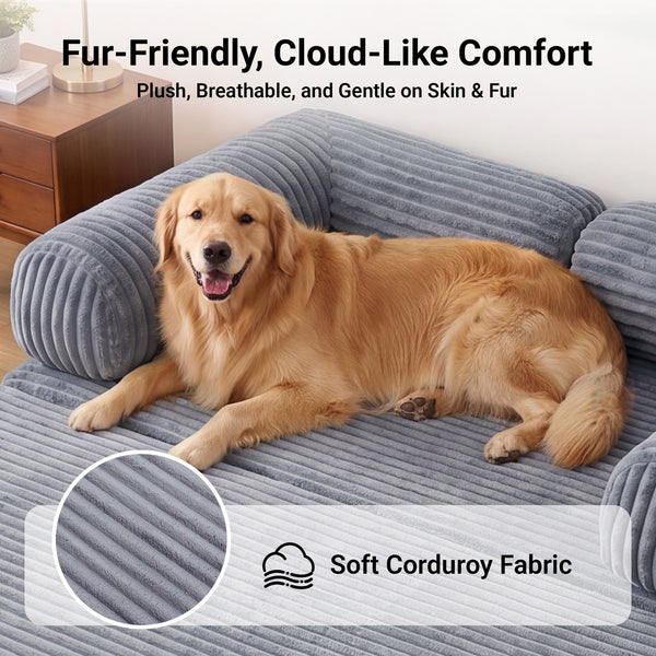 Claiks 3-in-1 Folding Double Sofa Bed 150cm Corduroy Foam | 25D high-density foam, removable washable cover, wide armrests, no assembly, ideal for small spaces and guests