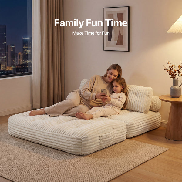 Claiks Chair Bed Single Sofa Bed with Pillow, Corduroy,  Soft corduroy fabric, ideal for guest rooms and small spaces, supportive shredded foam, folds into a comfy chair or bed