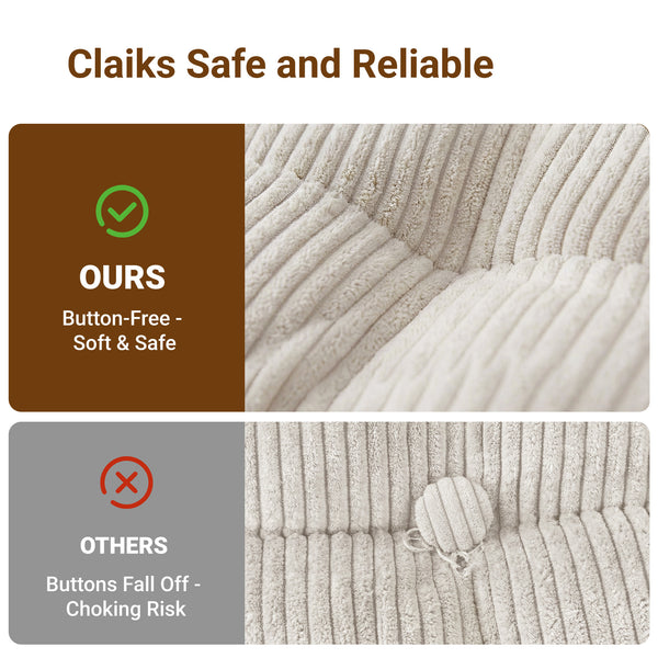 Claiks Chair Bed Single Sofa Bed with Pillow, Corduroy,  Soft corduroy fabric, ideal for guest rooms and small spaces, supportive shredded foam, folds into a comfy chair or bed