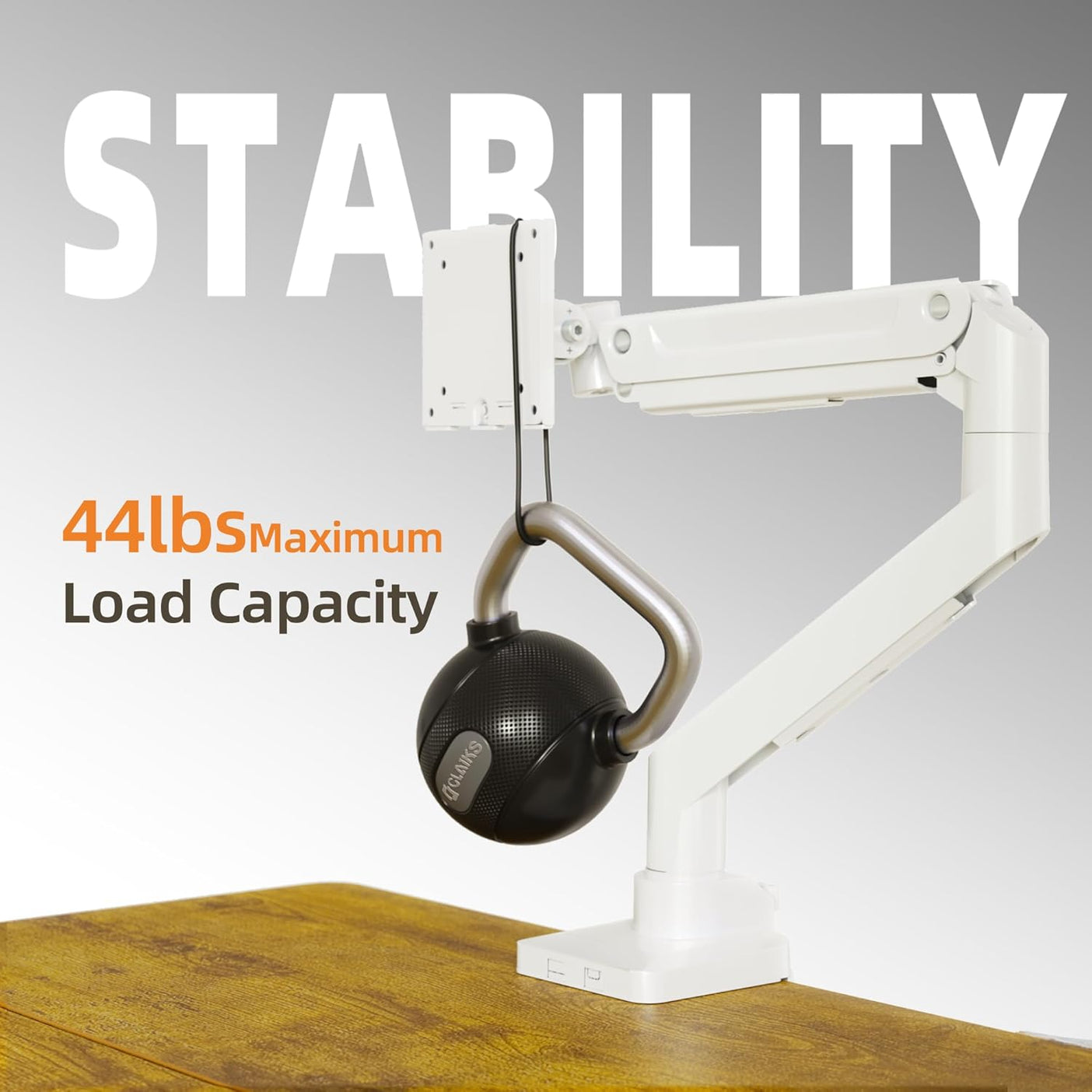 Ergonomic Gas Spring Heavy-Duty Adjustable Monitor Arm Single Monitor Mount for Max 49 inch Screens