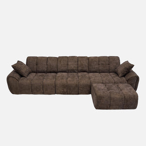 Claikis Elara 4‑Seat Cut-Pile Sectional Sofa