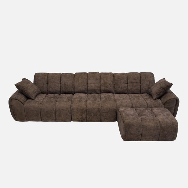 Claikis Elara 4‑Seat Cut-Pile Sectional Sofa