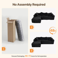 Claiks 104" Boneless Couch, Cloud Couch Sectional, L-Shape Corduroy Modular Sectional Sofa Deep Seat, Upholstered Couches for Living Room, No Assembly Required