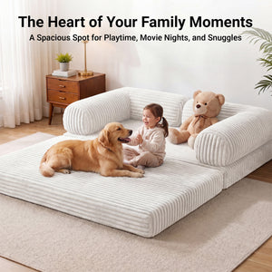 Claiks 3-in-1 Folding Double Sofa Bed 150cm Corduroy Foam | 25D high-density foam, removable washable cover, wide armrests, no assembly, ideal for small spaces and guests
