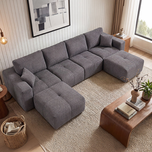 Claiks Elara Grid-Tufted Modular Sofa