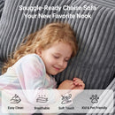 Claiks 63" Chaise Lounge Chair, Cloud Boneless Sofa, Beige | Oversized corduroy deep seat sleeper chair. reading chair. No assembly. Ideal for living room, bedroom, or apartment