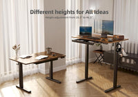 Rustic Brown 55 Inch Standing Desk with Storage Drawer, Electric Adjustable Height Computer Desk for Home Office, Gaming
