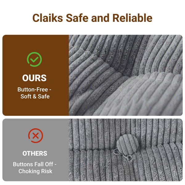 Claiks Chair Bed Single Sofa Bed with Pillow, Corduroy,  Soft corduroy fabric, ideal for guest rooms and small spaces, supportive shredded foam, folds into a comfy chair or bed
