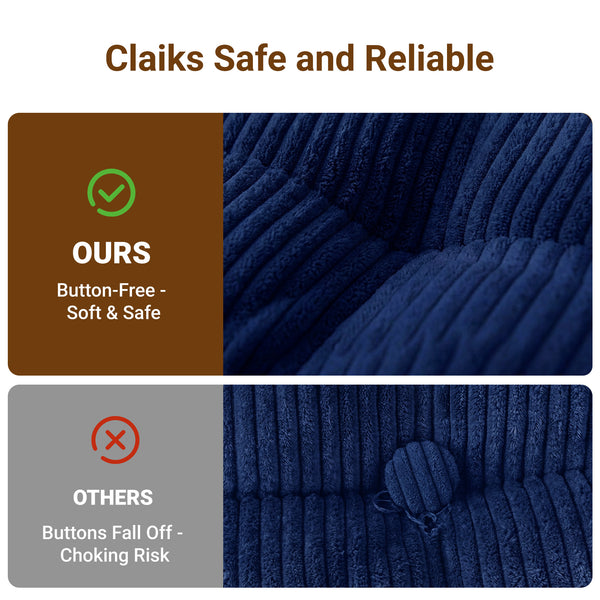 Claiks Chair Bed Single Sofa Bed with Pillow, Corduroy,  Soft corduroy fabric, ideal for guest rooms and small spaces, supportive shredded foam, folds into a comfy chair or bed