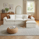 Claiks 157" Modular Sectional Sofa,U Shaped Couch for Living Room,Modern Deep Seat Sofa 4 Seater Chenille Fabric Comfy Cloud Couches with Movable Ottoman, Beige