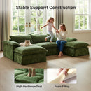 Claiks 157" Modular Sectional Sofa,U Shaped Couch for Living Room,Modern Deep Seat Sofa 4 Seater Chenille Fabric Comfy Cloud Couches with Movable Ottoman, Beige