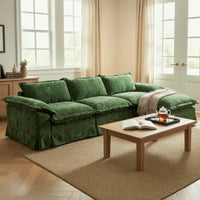 Claiks 157" Modular Sectional Sofa,U Shaped Couch for Living Room,Modern Deep Seat Sofa 4 Seater Chenille Fabric Comfy Cloud Couches with Movable Ottoman, Beige