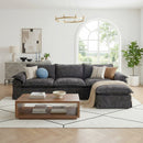 Claiks 157" Modular Sectional Sofa,U Shaped Couch for Living Room,Modern Deep Seat Sofa 4 Seater Chenille Fabric Comfy Cloud Couches with Movable Ottoman, Beige