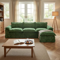 Claiks 157" Modular Sectional Sofa,U Shaped Couch for Living Room,Modern Deep Seat Sofa 4 Seater Chenille Fabric Comfy Cloud Couches with Movable Ottoman, Beige