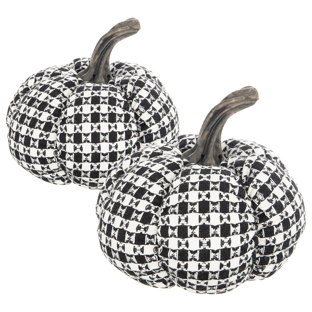 Woven Check Pumpkin Decor