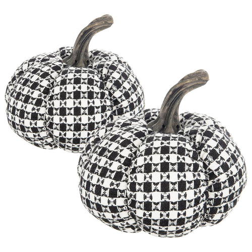 Woven Check Pumpkin Decor