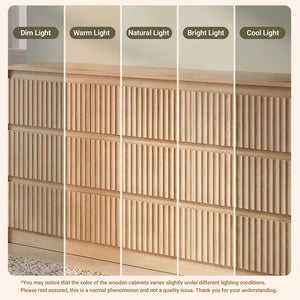 Claiks Avelia Fluted Wood Dresser with Curved Anti-Collision Design