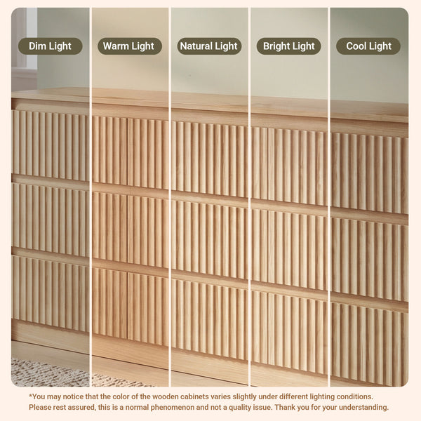 Claiks Avelia Fluted Wood Dresser with Curved Anti-Collision Design