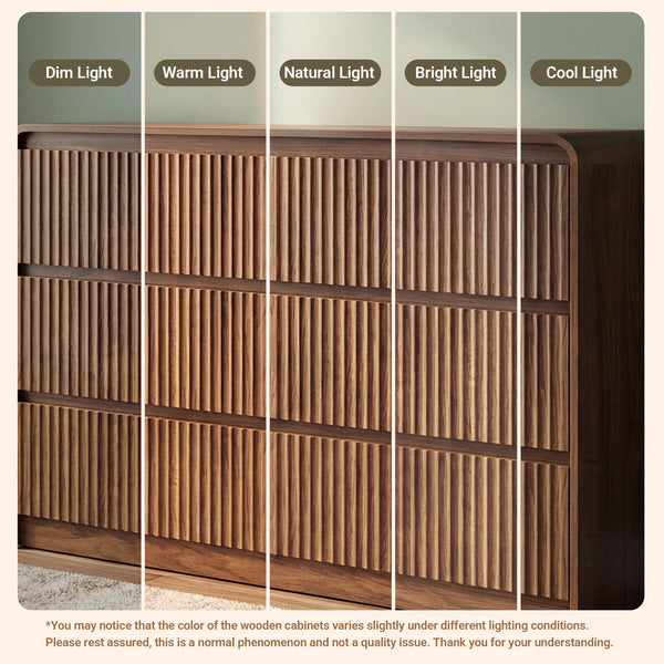 Claiks Avelia Fluted Wood Dresser with Curved Anti-Collision Design