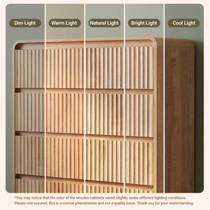 Claiks Avelia Fluted Wood Dresser with Curved Anti-Collision Design