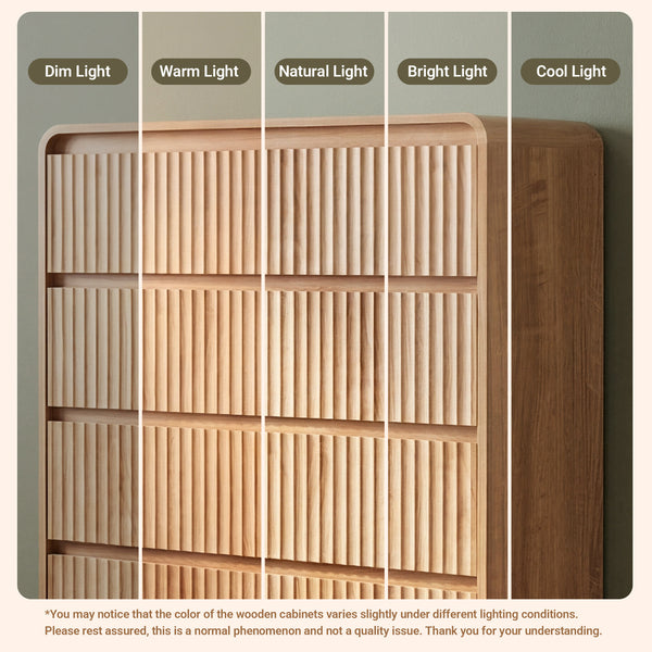 Claiks Avelia Fluted Wood Dresser with Curved Anti-Collision Design