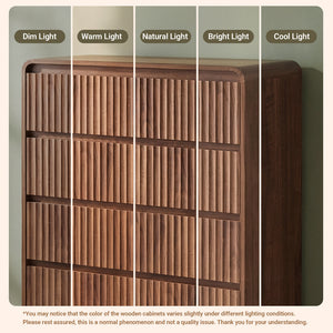 Claiks Avelia Fluted Wood Dresser with Curved Anti-Collision Design