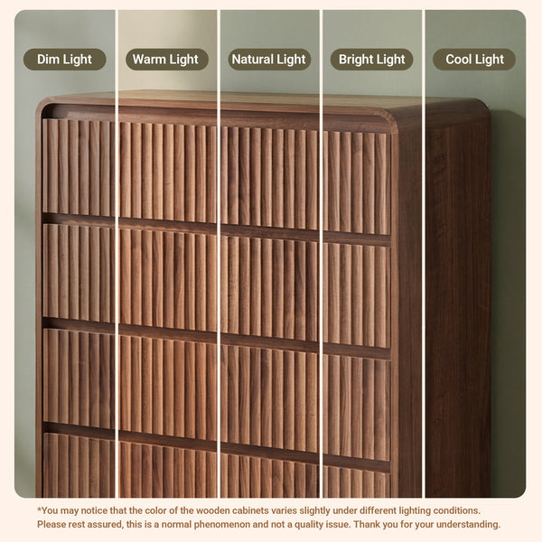 Claiks Avelia Fluted Wood Dresser with Curved Anti-Collision Design