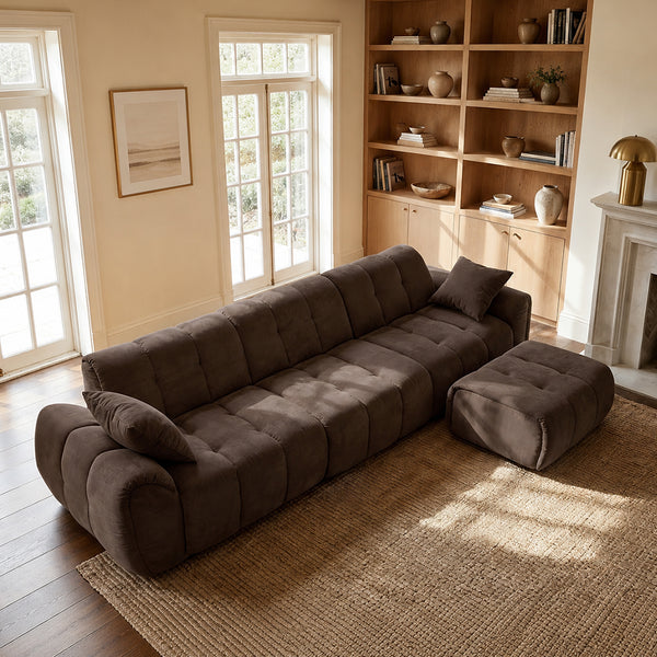Claikis Elara 4‑Seat Cut-Pile Sectional Sofa