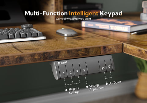 Triple Motor 63" L Shaped Standing Desk with Drawers