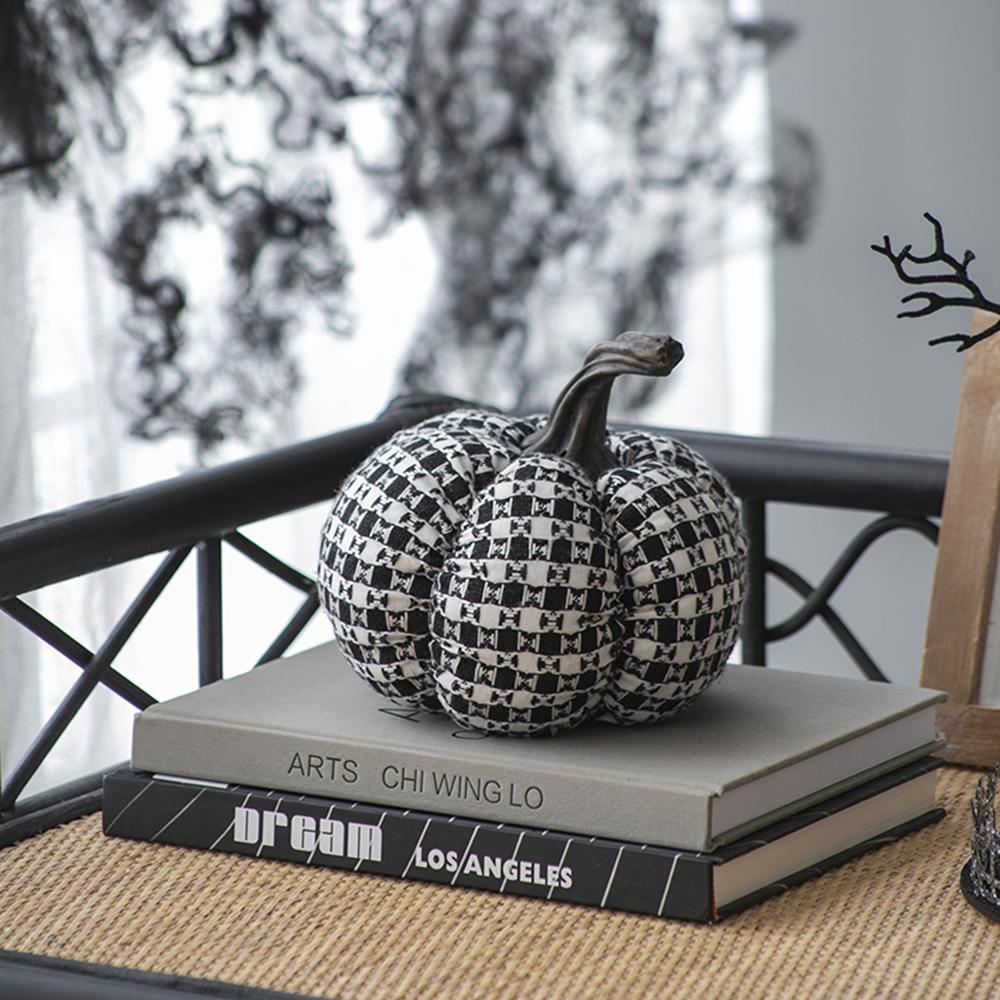Woven Check Pumpkin Decor