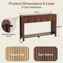 Avelia Fluted Wood Console Table with Built-in Charging Station - Innovar