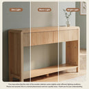 Avelia Fluted Wood Console Table with Built-in Charging Station - Innovar