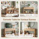 Avelia Fluted Wood Console Table with Built-in Charging Station - Innovar
