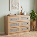 Avelia Fluted Wood Dresser with Curved Anti-Collision Design - Innovar