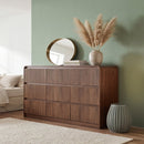 Avelia Fluted Wood Dresser with Curved Anti-Collision Design - Innovar